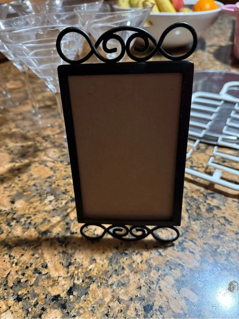 Fleco Black Scroll Metal Photo Frame Stand